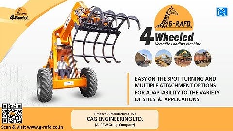G-RAFO  गन्ना लोडर , पराली , लक्कड़ लोडर Versatile 3 wheeled Loading Machine, all attachments