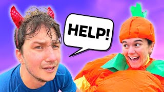 FORCING My Boyfriend To Run His First Ever Parkrun In Embarrassing Halloween Costumes!