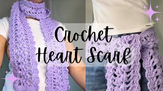 how to crochet a heart scarf | beginner-friendly