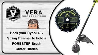 How to your Ryobi 40v String Trimmer to hold a FORESTER Brush Cutter Blades - YouTube