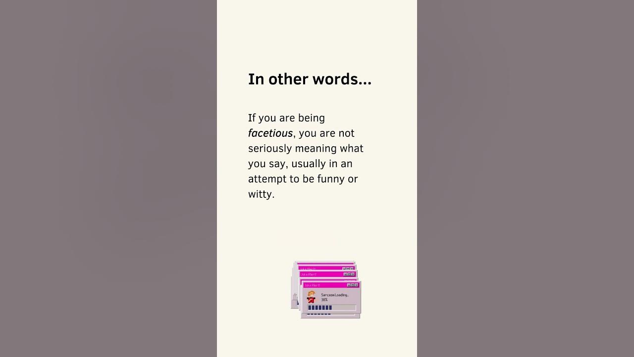 Facetious Definition Vocabulary Builder for Advanced English YouTube