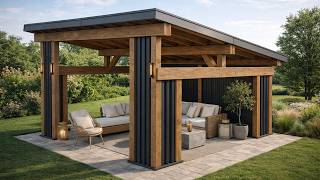 18x18 Modern Lean to Pavilion Plans