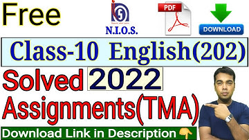 NIOS | English(202) Solved Assignment 2021-22 | Class-10