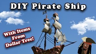 I made a pirate ship using cheap materials from Dollar Tree! Materials used: 1 aluminum baking loaf pan - ship