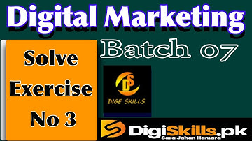 Digital Marketing Exercise 3 Batch 7 Solve |DigiSkills|
