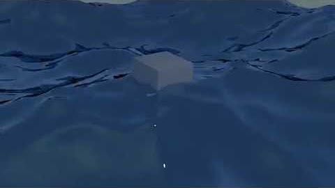 Blender animation: cube floating on water