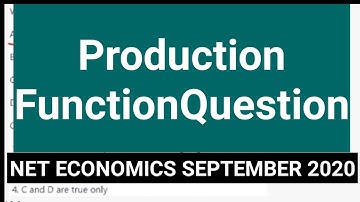 Production Function Question NET ECONOMICS SEPTEMBER 2020