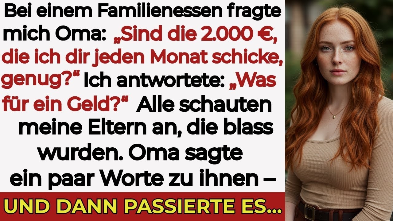 „Beim Familienessen sagte meine Oma was über die 2 000 €, die sie mir gibt  Alle erstarrten…
