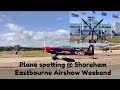 Plane spotting at SHOREHAM, Eastbourne Airbourne Airshow weekend, aircraft on the airfield