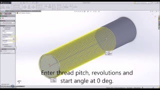 Solidworks/Swept Cut #4 Drawing Thread/Threaded Rod or Bolt