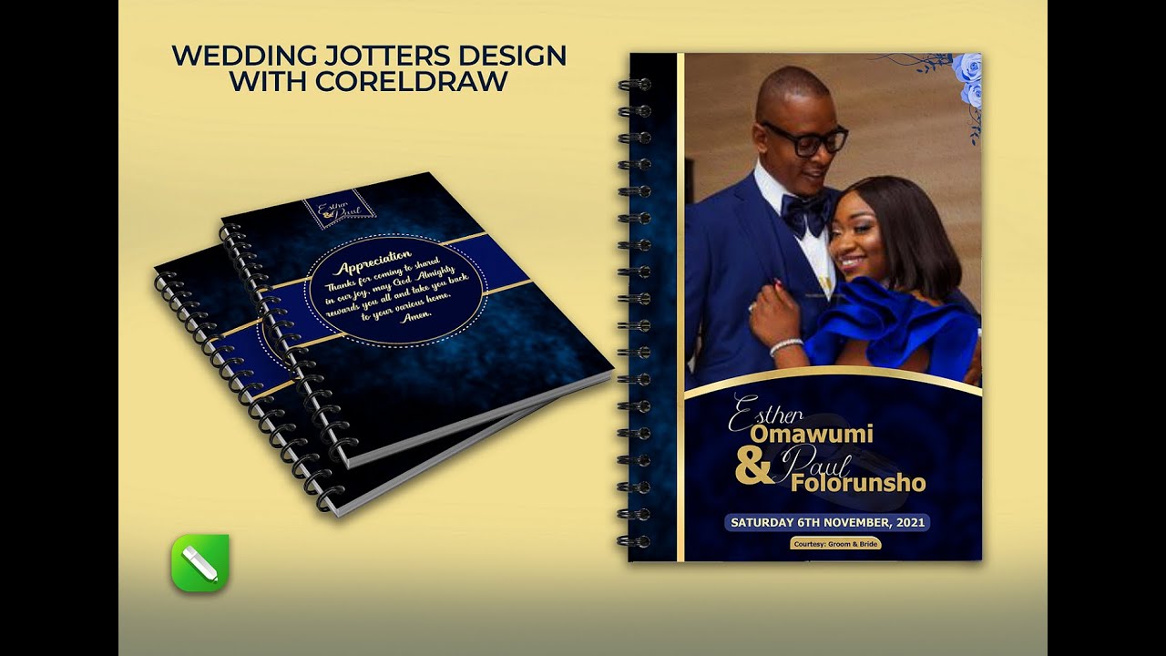 Wedding Jotter design How to design a wedding jotter in coreldraw