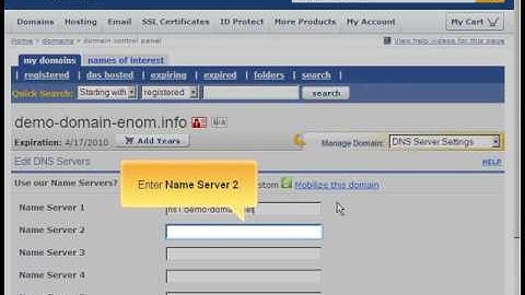 Changing Nameservers Via Enom.com - ISPAZE.COM