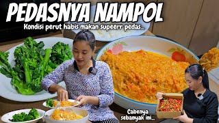 PEDASNYA NAMPOL PAKAI CABE SEBANYAK INI...‼️ UPDATE KONDISI PERUT HABIS MAKAN PEDAS BANGET