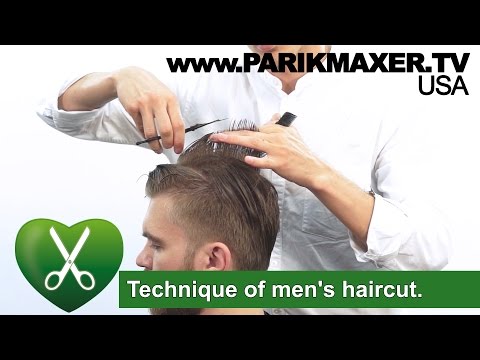 Technique of men`s haircut. parikmaxer TV USA