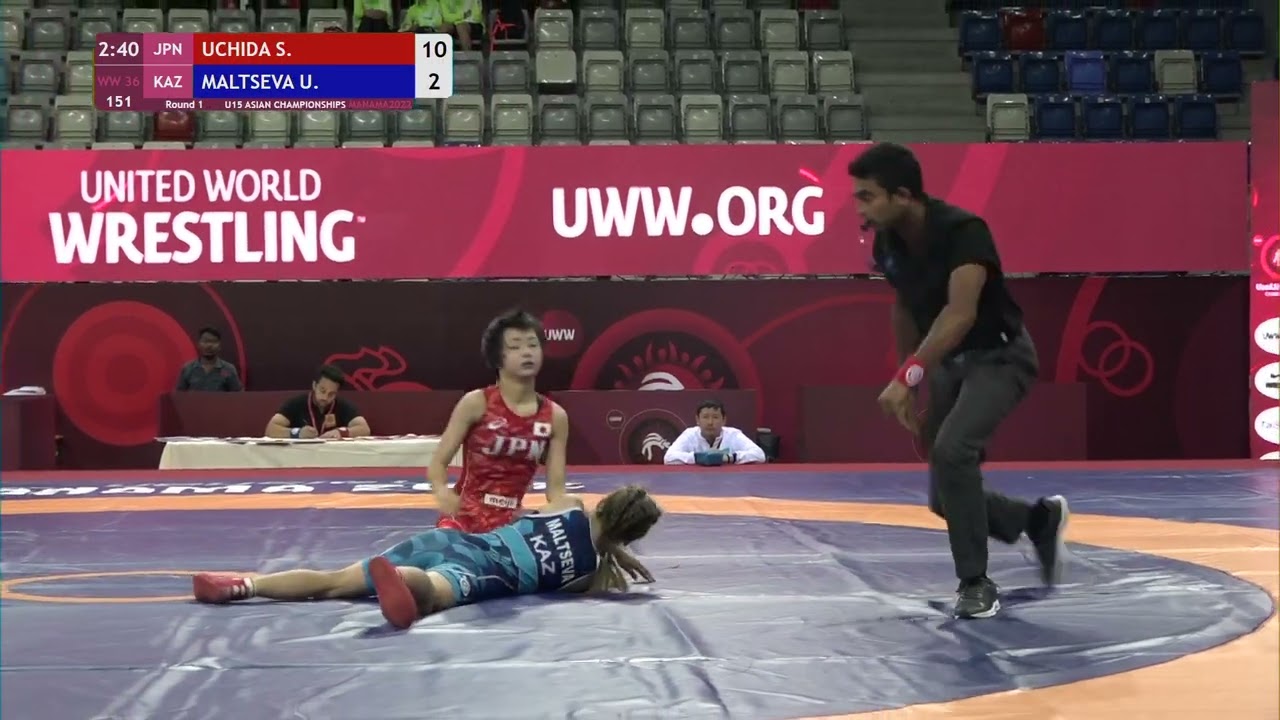 Round 1 WW - 36 kg: S. UCHIDA (JPN) v. U. MALTSEVA (KAZ)