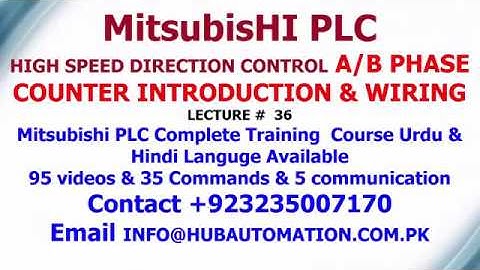 MITSUBISHI PLC HIGH SPEED COUNTER TWO PHASE A & B PHASE INTRODUCTION & WIRING URDU HINDI LECTURE 36