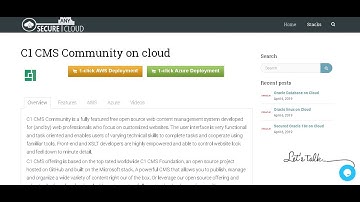 Secured C1 CMS Community Windows 2012 R2 Deploy on Azure , AWS and Google Cloud Platform.