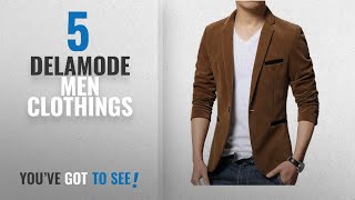 Top 10 Delamode Men Clothings [ Winter 2018 ]: DeLamode Men's Velvet Formal Style One Button Pocket
