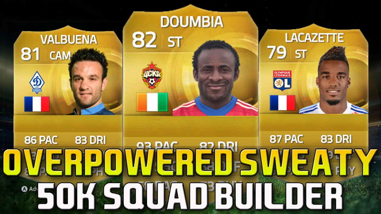 Fifa 15 - 50k SQUAD BUILDER - OVERPOWERED SWEATY TEAM! FT DOUMBIA AND LACEZETTE!
