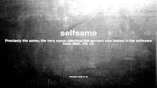 What does selfsame mean
