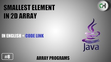 Smallest element in 2D array | Smallest element in 2D array in java