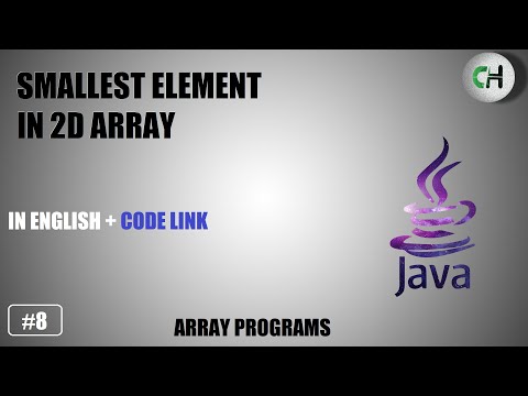 Smallest element in 2D array | Smallest element in 2D array in java