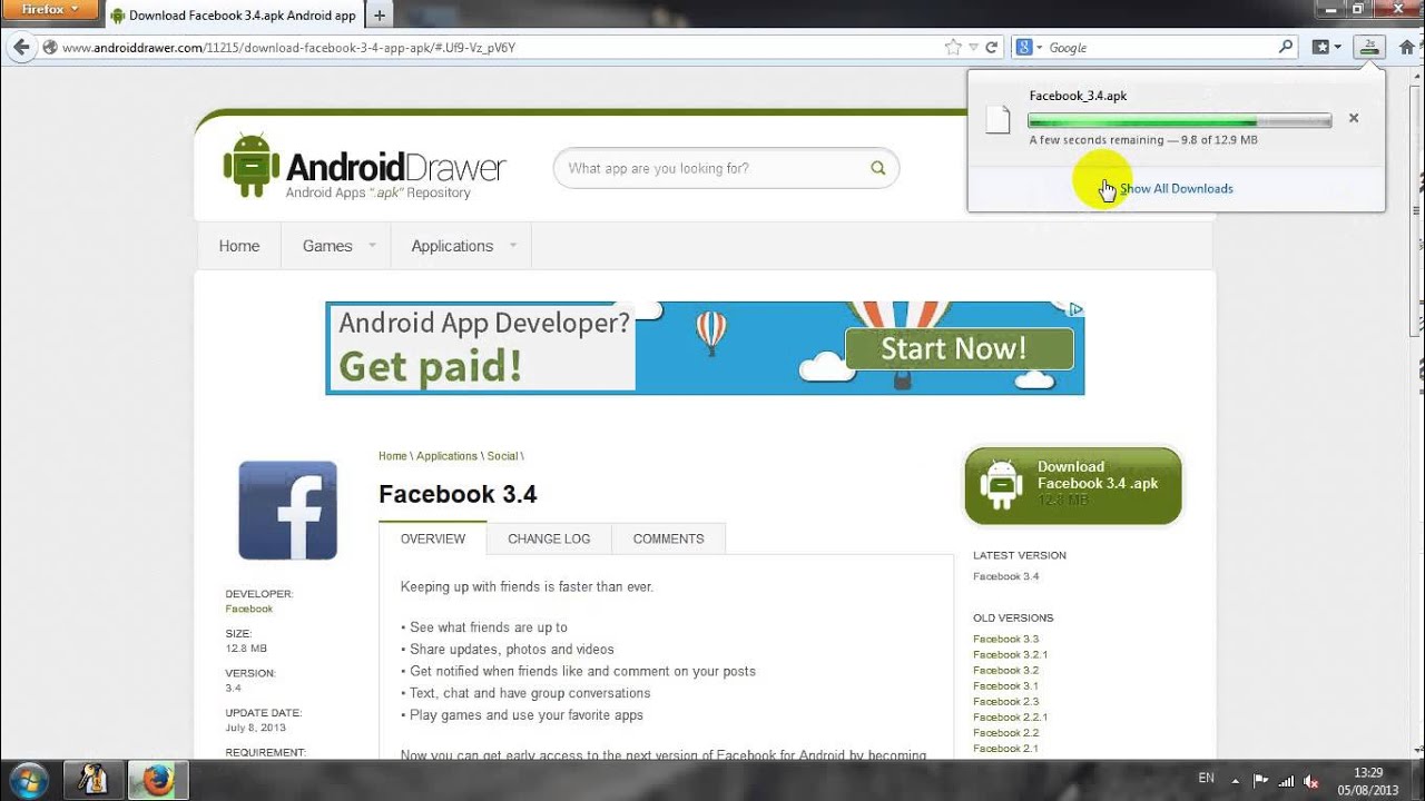 facebook download YouTube