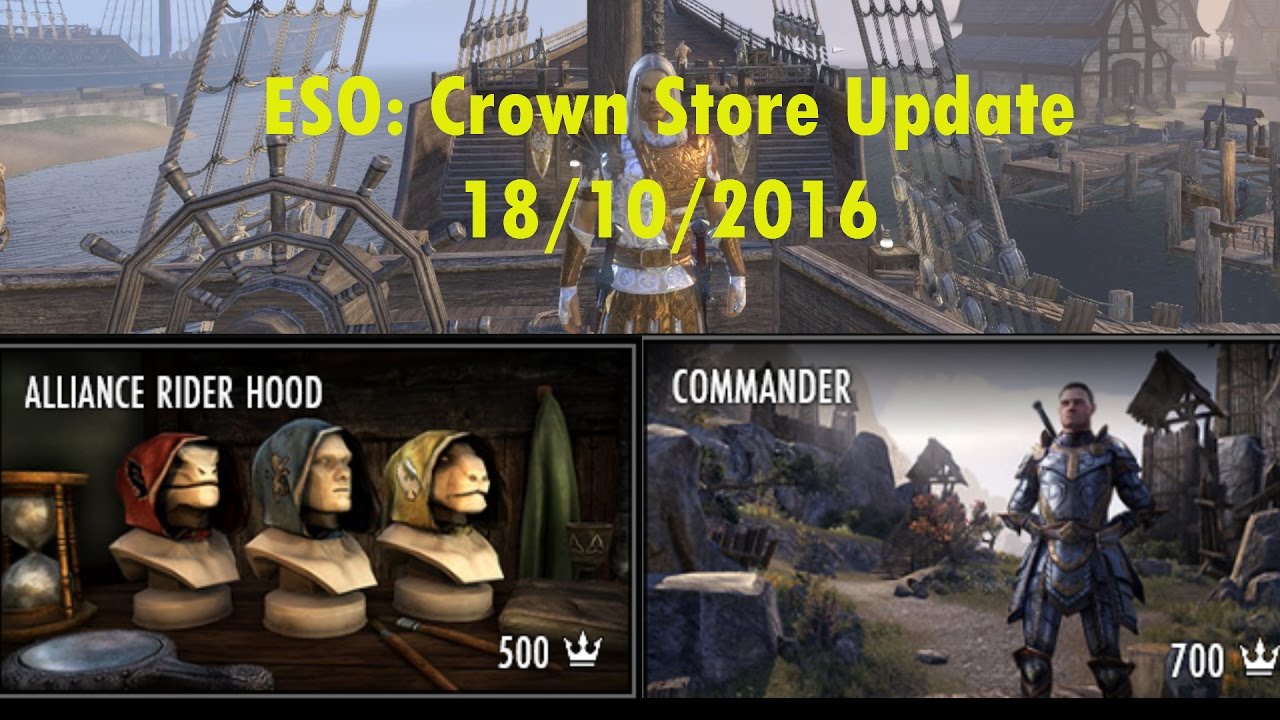ESO Crown Store Update Riders Cloak, Commander Personality and More