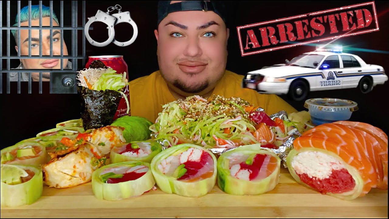 SUSHI MUKBANG • I ALMOST GOT ARRESTED TODAY