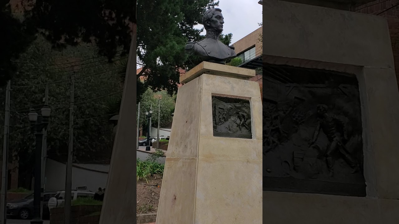 Statue unknown Morning walk Bogota Colombia April 2020