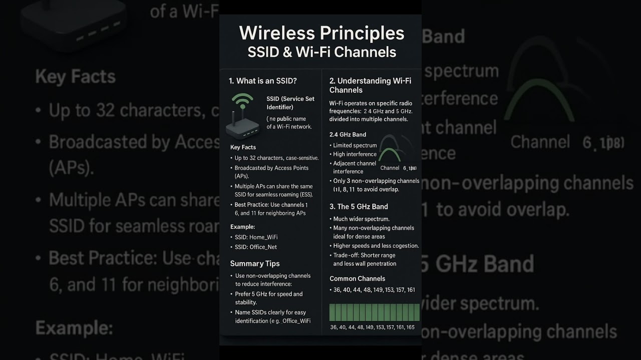 Wireless Principles SSID & Wi-Fi Channels