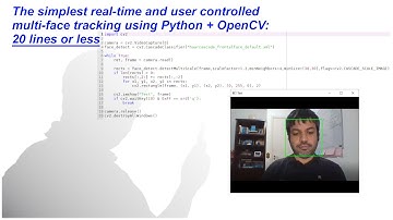 The simplest real-time and user controlled multi-face tracking using Python+OpenCV: 20 lines or less