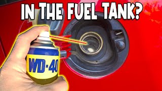 WD 40 IN THE FUEL TANK - ENGINE PROBLEM SOLVING?