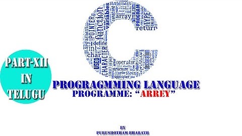 c programming language:"array" (part-12) int Telugu tutorial