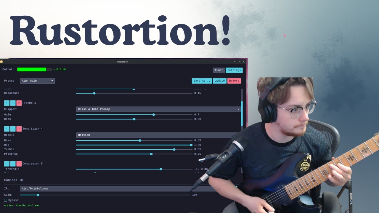 Rustortion - A Guitar Amp Simulator in Rust for Linux - YouTube