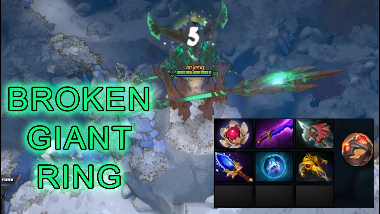 Broken high ground on dire tide with Giant Ring OP || DOTA 2