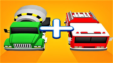 🚗 Merge Car Monster Truck Fusion 🛻 GAMEPLAY Levels 1-15 (Android, iOS)