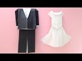 Origami wedding dress instructions 折り紙のウエディングドレス 簡単な折り方