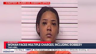 Bladen County woman arrested on robbery, drug charges