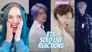 Reacting To Bts Solo Live Performances- Jin, V And Jungkook