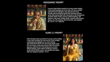 Gold Luxury Fashion AI Prompts: Midjourney v6 vs Kling 2.1 Side-by-Side Comparison