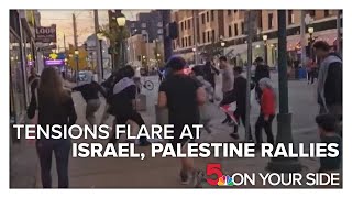 Tensions rise at weekend rallies for Israel, Palestine