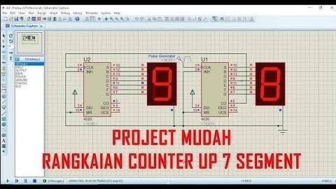 Simulasi Counter 7 segment di apk proteus.