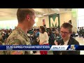 Soldier surprises younger brother at school