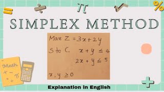 SIMPLEX METHOD - Explanation in English - #operationresearch 