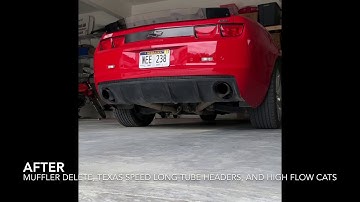 2011 Camaro 2SS Before and After Header Installation (Texas Speed Headers)
