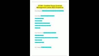 CTCM Certified Texas Contract Management Latest 2023 Graded A1769