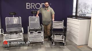 Overview of Broda's heavy duty bariatric shower and commode chairs