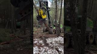 New John Deere 1270G Harvester Cutting Perfect Tree In The Forest #Johndeere #Harvester #Viral #Tree
