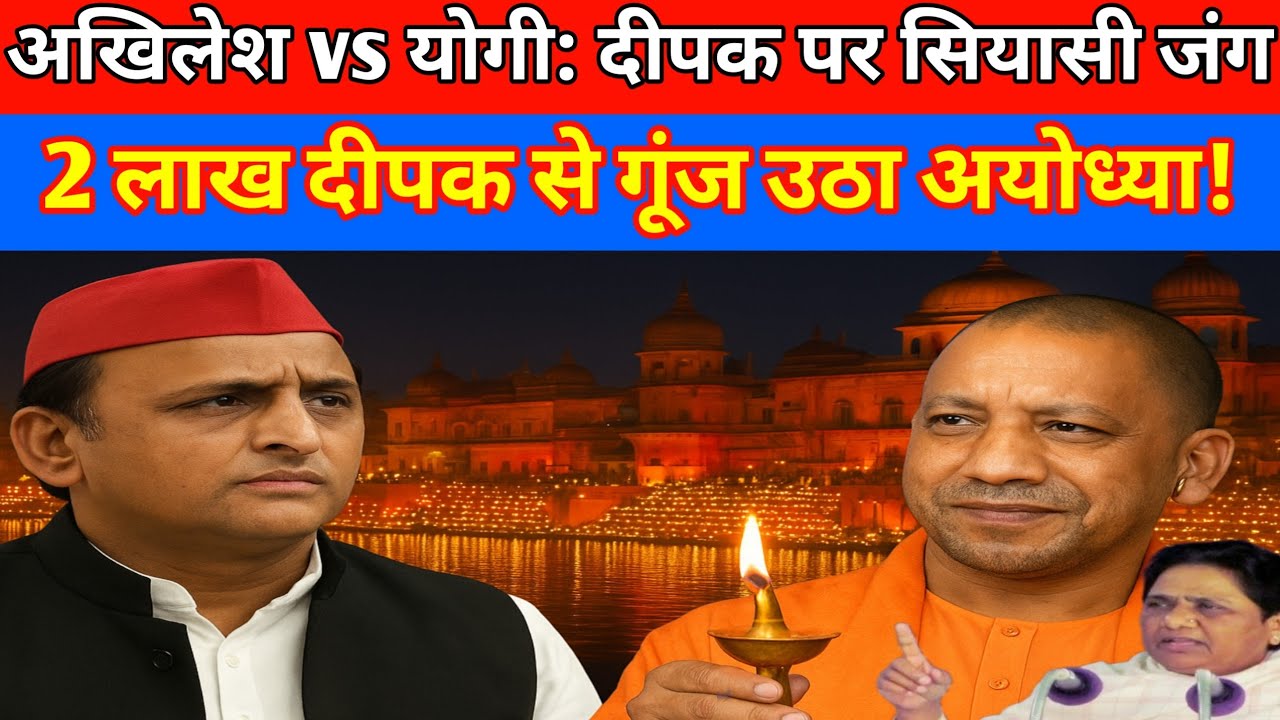 अखिलेश vs योगी: दीपक पर सियासी जंग! 2 लाख दीपक से गूंज उठा अयोध्या!?